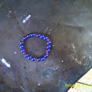 Sapphire and ruby bead stretchy bracelet 8-8.5 inches